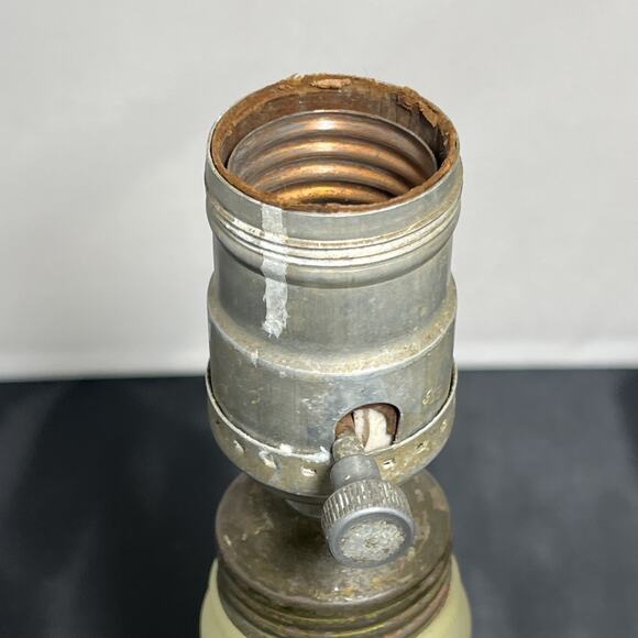 Vintage Art Deco Era Frosted Reverse Painted Yellow Glass Lamp Base, Test Works - Picture 7 of 12